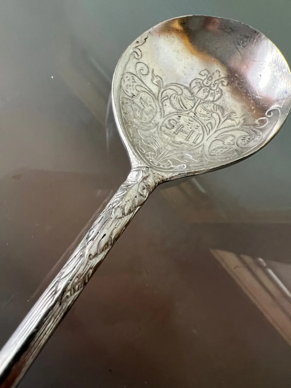 🥄Askvoll Brug Norway Vintage Ornate Silver Spoon 6.25” Pewter Decorative